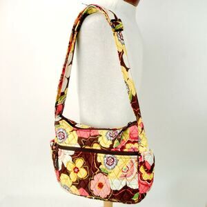 Vera Bradley Buttercup Quilted Shoulder Crossbody Zippered Handbag Purse Floral